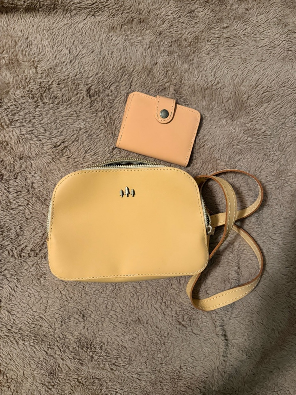 Portland Leather peach Crossbody with Matching Card Wallet